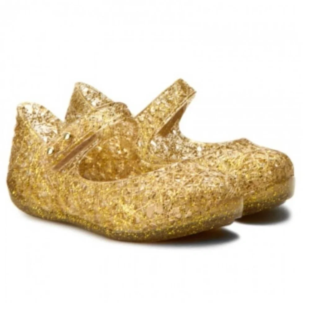 Mini Melissa Toddler Campana Zig Zag Gold Shoes 5 infant